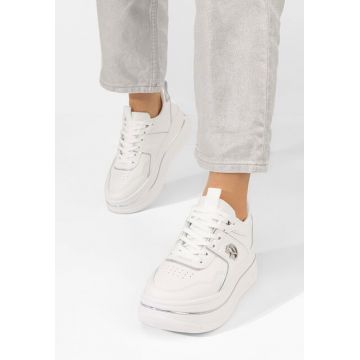 Sneakers cu platformă Kitty albi