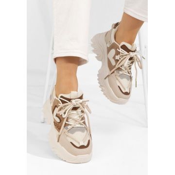 Sneakers cu platforma Launa bej