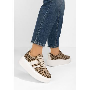 Sneakers cu platformă Lybrada leopard