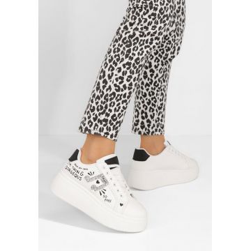 Sneakers cu platforma Melysa albi