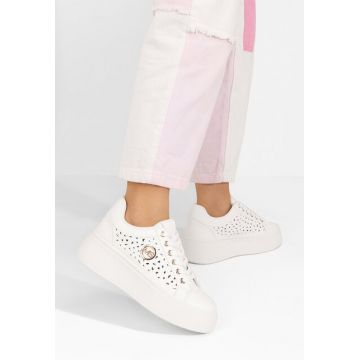 Sneakers cu platformă Nicolette albi