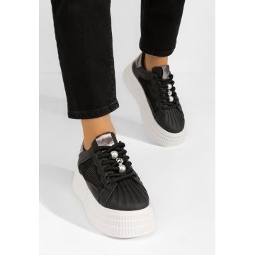 Sneakers cu platforma Particia negri