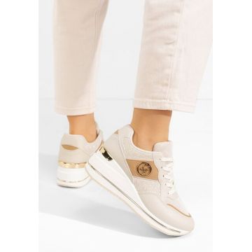 Sneakers cu platforma Paulette bej