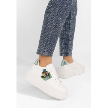 Sneakers cu platforma Rosaura albi