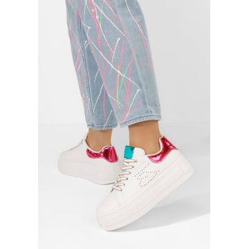Sneakers cu platforma Sellena albi