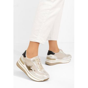Sneakers cu platformă Valorys aurii