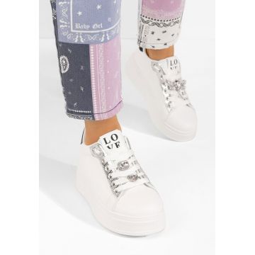 Sneakers cu platformă Xyara albi