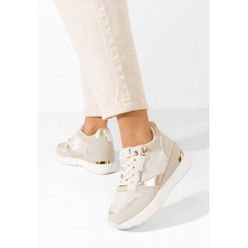 Sneakers cu platforma Zenna bej