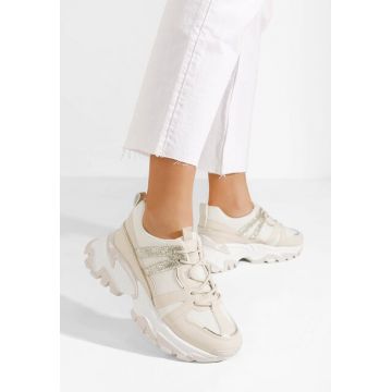 Sneakers dama cu platforma Alonna bej