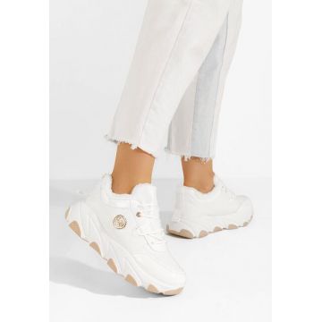 Sneakers dama imblaniti Kafara albi