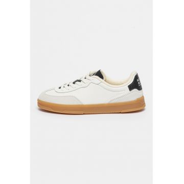 Pantofi sport de piele si piele intoarsa cu detalii logo Slim
