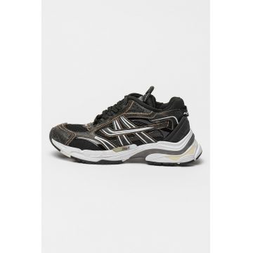 Pantofi sport masivi din piele si plasa Race