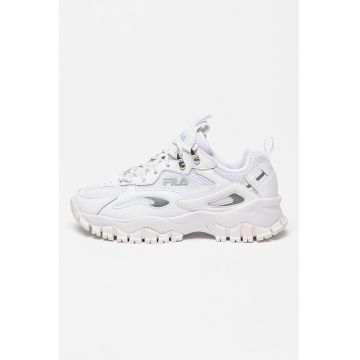 Pantofi sport cu segmente de piele Ray Tracer - Alb optic/Argintiu