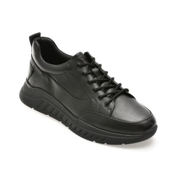 Pantofi sport EPICA negri, 58619, din piele naturala