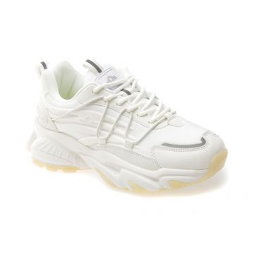 Pantofi sport TEPOR albi, TP62, din material textil