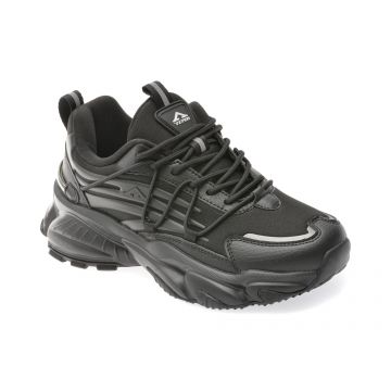 Pantofi sport TEPOR negri, TP62, din material textil