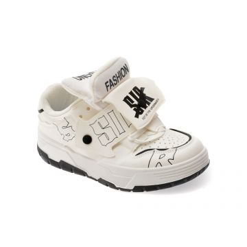 Pantofi sport FASHION albi, C242, din piele ecologica