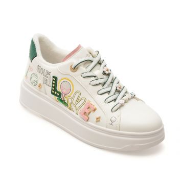Pantofi sport ALDO albi, FOREMORE 138, din piele ecologica
