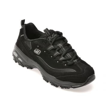 Pantofi sport SKECHERS negri, D LITES, din material textil