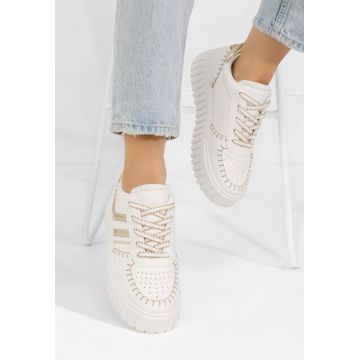 Sneakers cu platforma Brandie albi