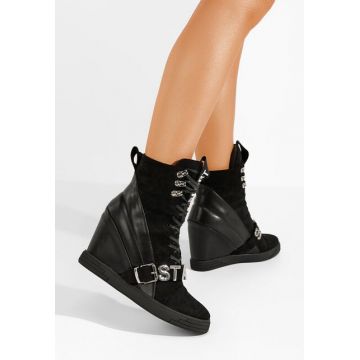 Sneakers cu platforma Candy negri