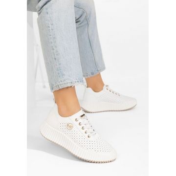 Sneakers cu platforma Marlena albi