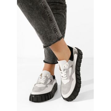 Sneakers dama piele Caera albi