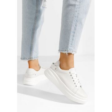 Sneakers dama piele Valonia albi