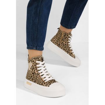 Tenisi cu platformă Carylsa leopard