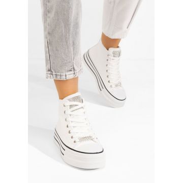 Tenisi cu platformă Kaylee albi