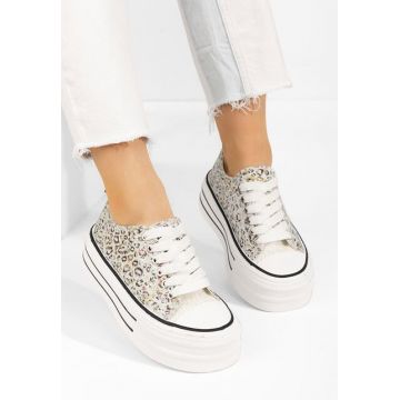 Tenisi cu platformă Nedra animal print