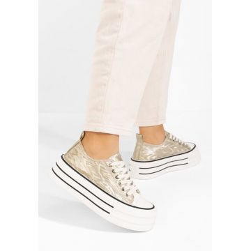 Tenisi cu platformă Norela aurii