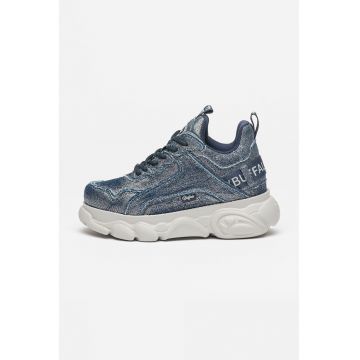 Pantofi sport de denim cu logo