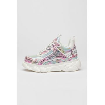 Pantofi sport de piele ecologica cu logo