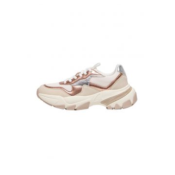 Pantofi sport de piele ecologica si material textil