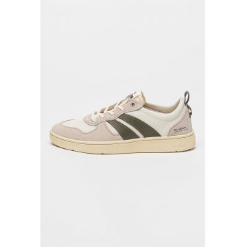 Pantofi sport de piele intoarsa cu garnituri contrastante