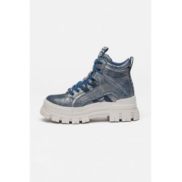 Pantofi sport demi-wedge cu model