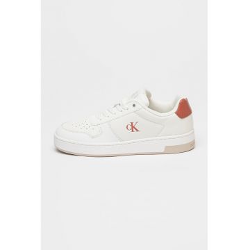 Pantofi sport din piele cu segment cu perforatii