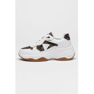 Pantofi sport din piele ecologica cu logo aplicat