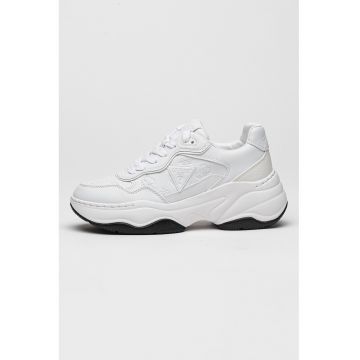 Pantofi sport din piele ecologica cu logo aplicat