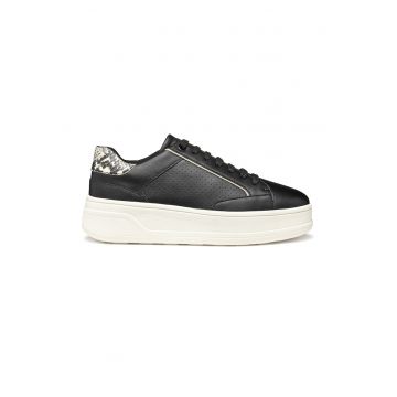 Pantofi sport din piele ecologica cu platforma si model cu perforatii