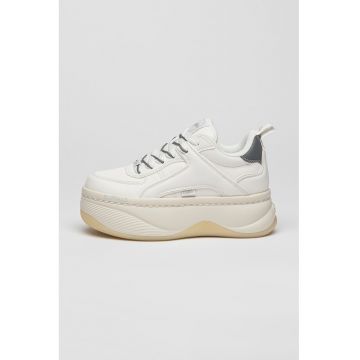 Pantofi sport flatform de piele ecologica