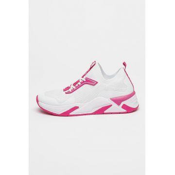 Pantofi sport slip-on cu aspect tricotat