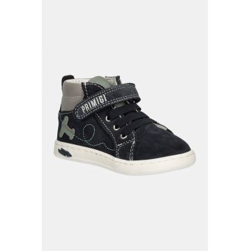 Primigi sneakers de piele întoarsă pentru copii culoarea albastru marin, PLK 69032