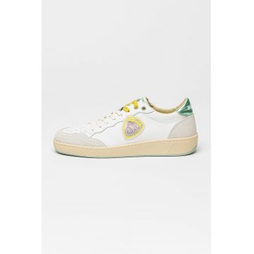 Pantofi sport de piele cu logo cu strasuri