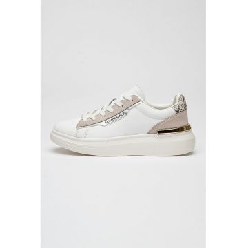 Pantofi sport de piele ecologica cu garnituri de piele intoarsa Lilitta