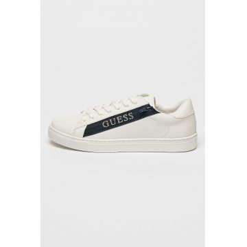 Pantofi sport de piele ecologica cu logo si fermoar