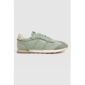 Pantofi sport din material textil cu insertii din piele intoarsa