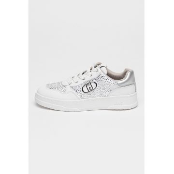 Pantofi sport din piele cu strasuri