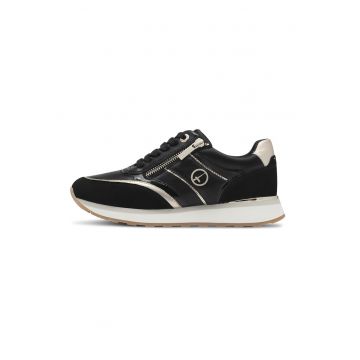 Pantofi sport low-cut cu garnituri de piele